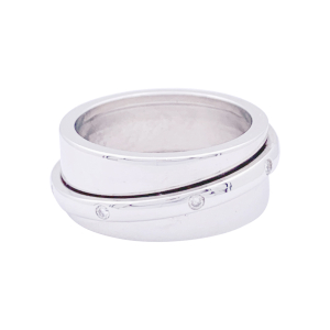 Bague Dinh Van, "Ariane", or blanc, diamants.