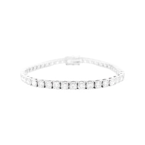 Bracelet ligne or blanc et diamants.
