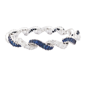 Gold, diamonds, sapphires bracelet.