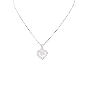 Collier O.J.Perrin,“Coeur Légende”, or blanc.