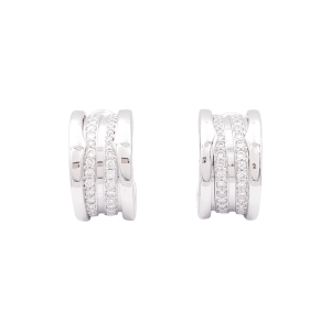 Créoles Bulagri "B.Zero1" or blanc, diamants.