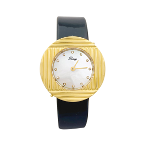 Poiray "Ma Seconde" watch, steel, gold, mother-of-pearl, diamonds.