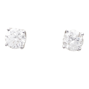 Puces d'oreilles or blanc, diamants.
