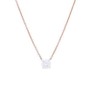 Gold and diamond solitaire necklace.