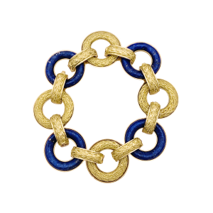 Gold, lapis lazuli bracelet.