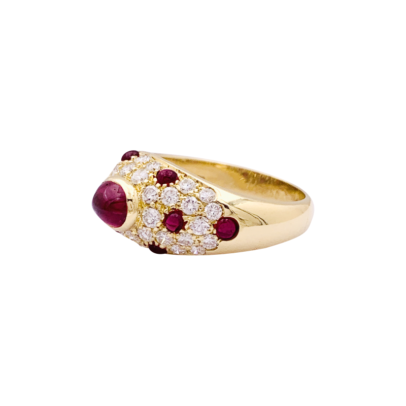 Cartier gold, diamonds and rubies ring, "Corinthe" collection.
