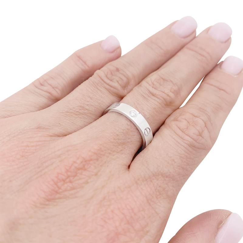 Cartier "Love" ring, white gold, diamond.