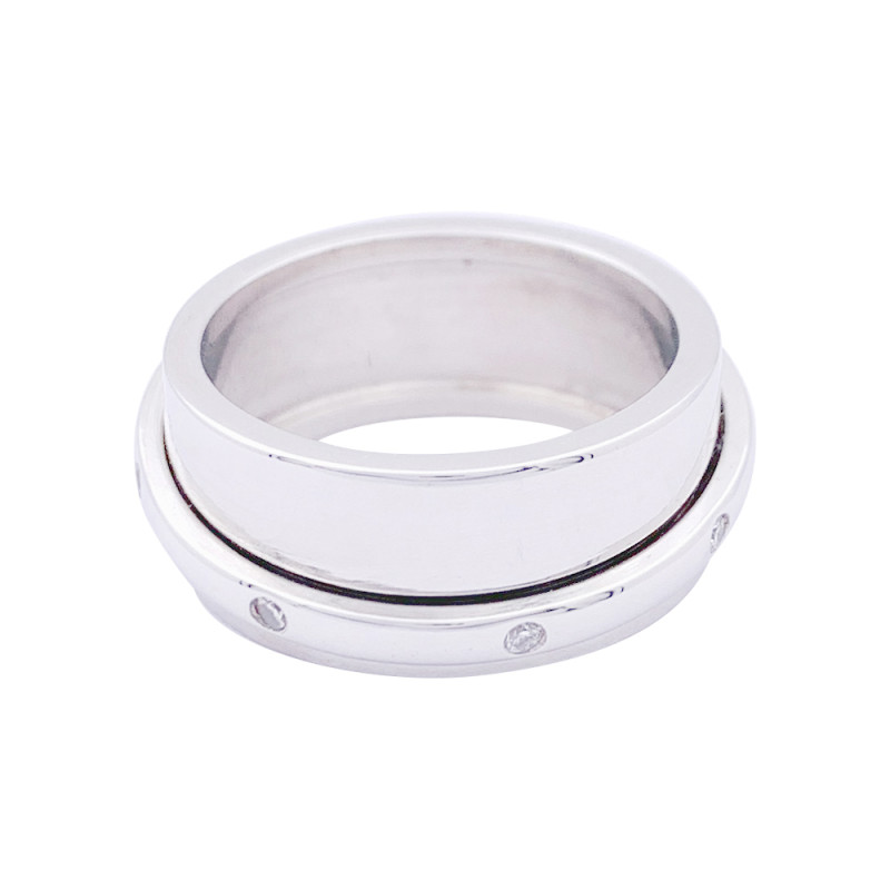 Bague Dinh Van, "Ariane", or blanc, diamants.