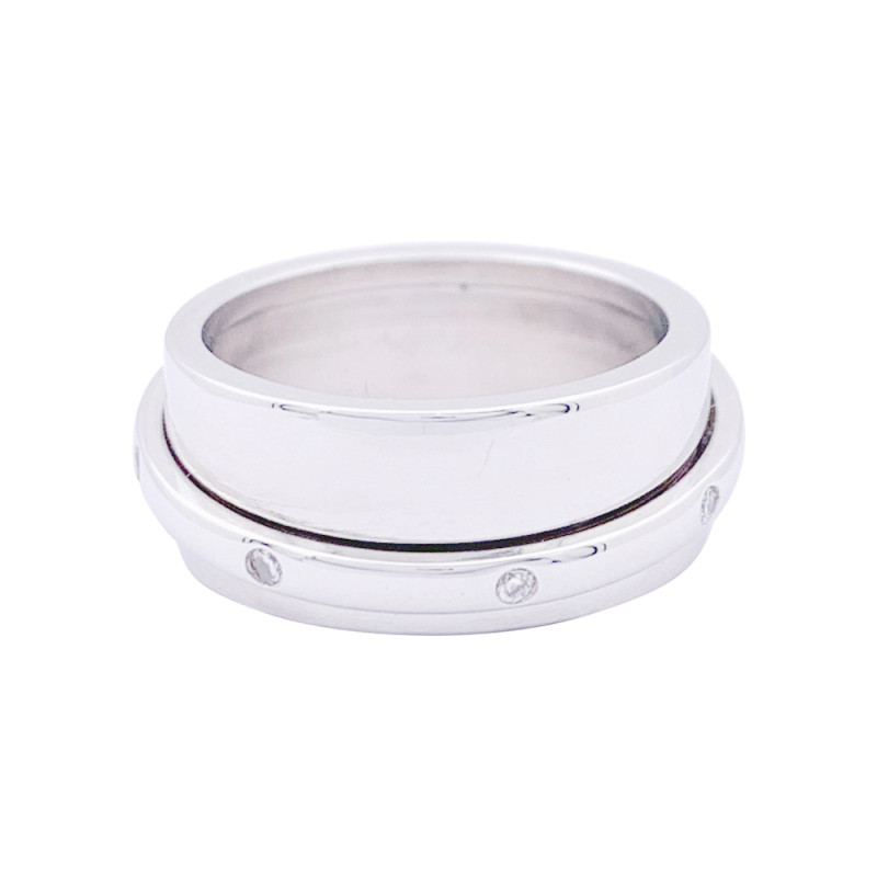 Bague Dinh Van, "Ariane", or blanc, diamants.