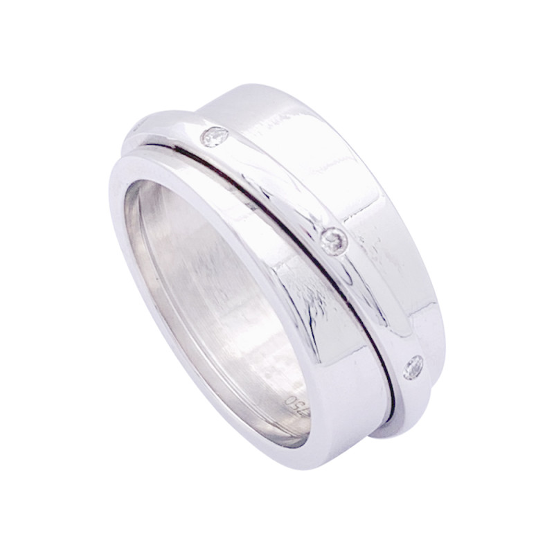 Bague Dinh Van, "Ariane", or blanc, diamants.