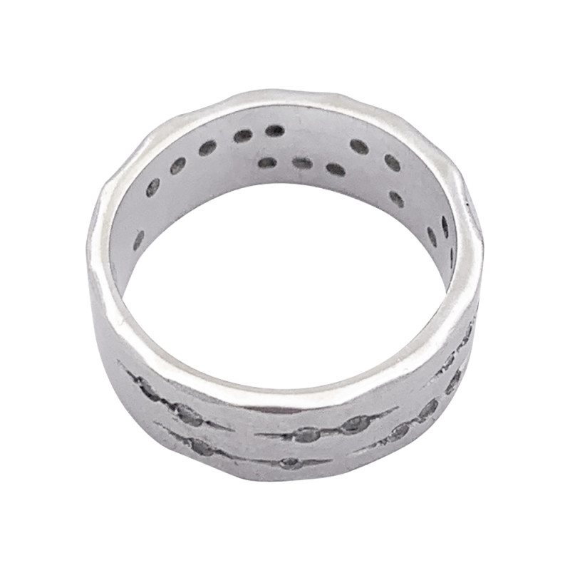 Bague H.Stern, "Code", or blanc, diamants.