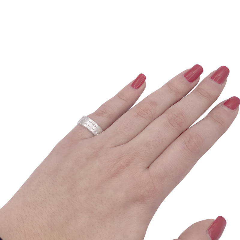 Bague H.Stern, "Code", or blanc, diamants.