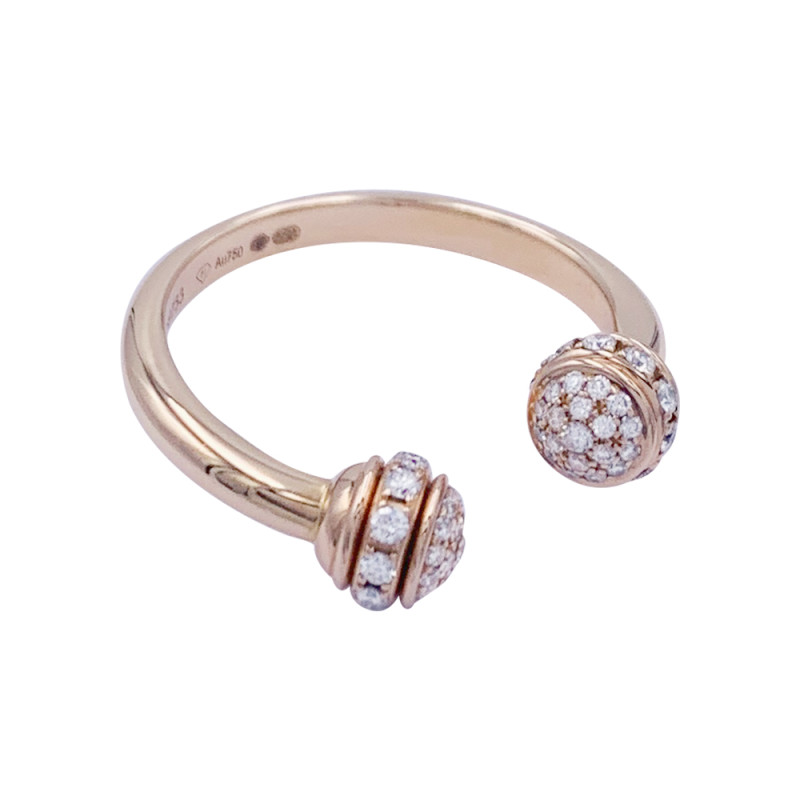 Pink gold Piaget ring, "Possession" collection, diamonds.