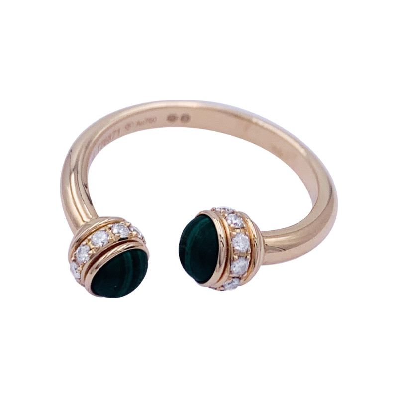 Pink gold Piaget moving ring, "Possession" collection, malachite, diamonds.