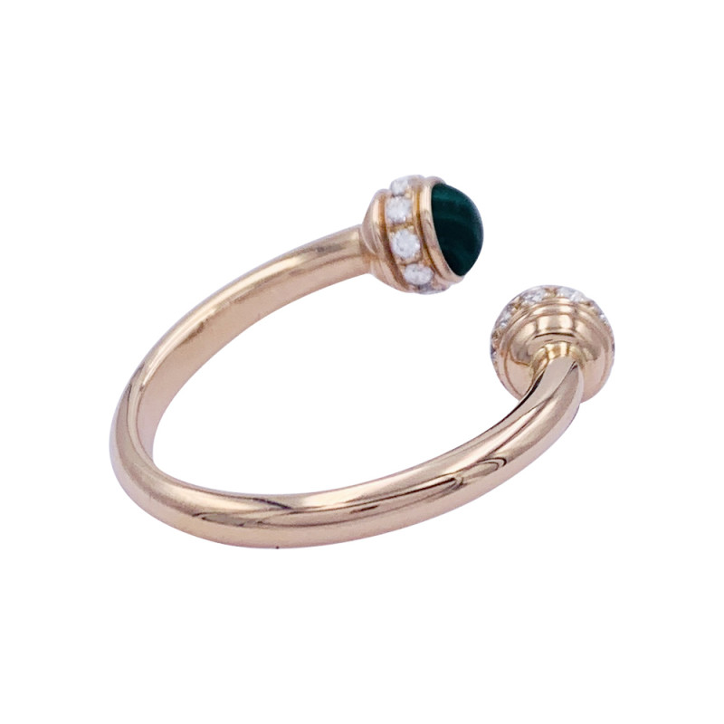 Pink gold Piaget moving ring, "Possession" collection, malachite, diamonds.