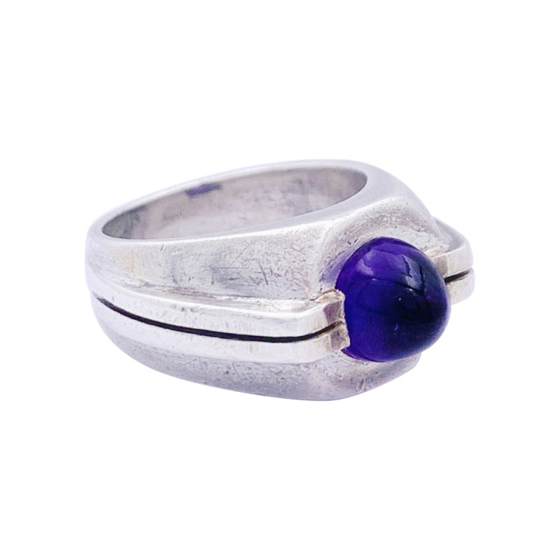 Silver, amethyst asigned to Boivin ring