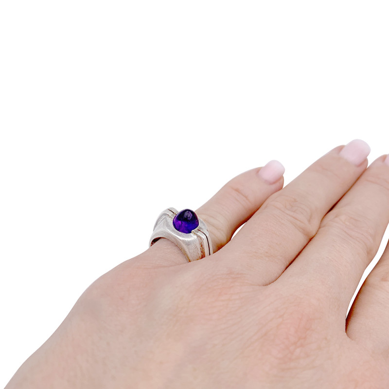 Silver, amethyst asigned to Boivin ring