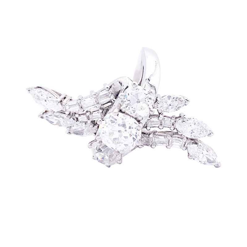 Bague diamants, platine.
