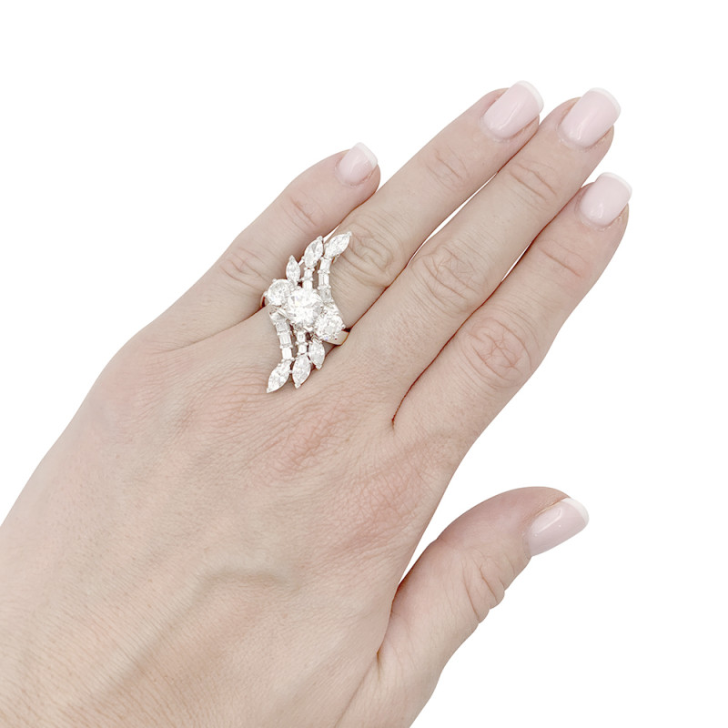 Bague diamants, platine.