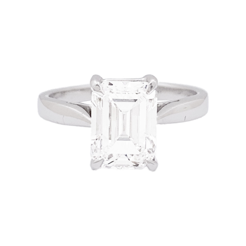 Emerald cut diamond ring.