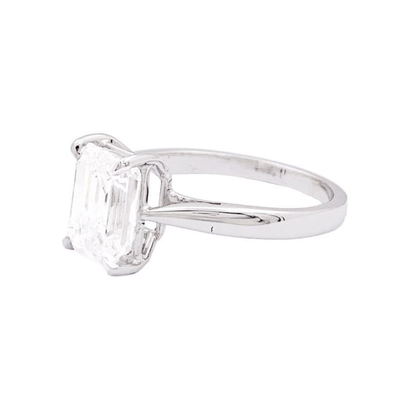 Emerald cut diamond ring.