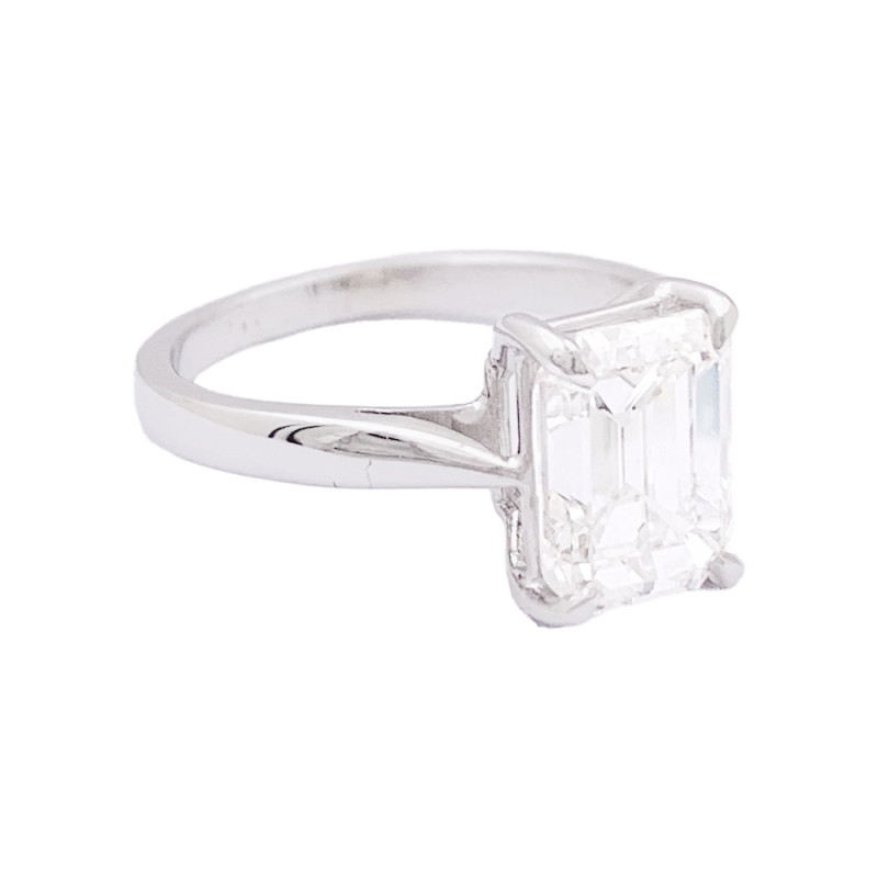 Emerald cut diamond ring.