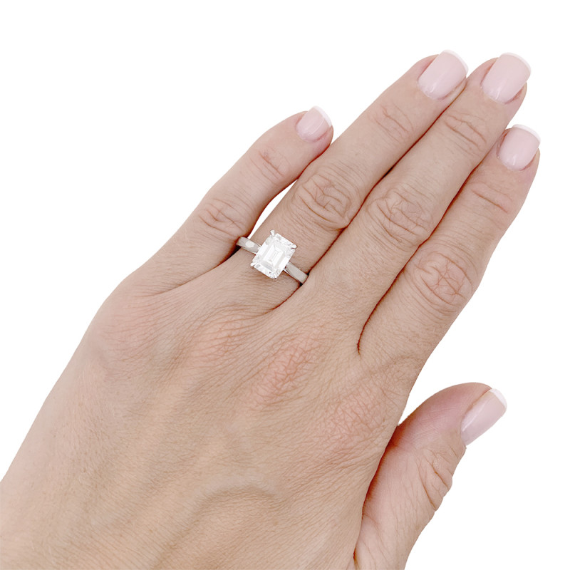Emerald cut diamond ring.