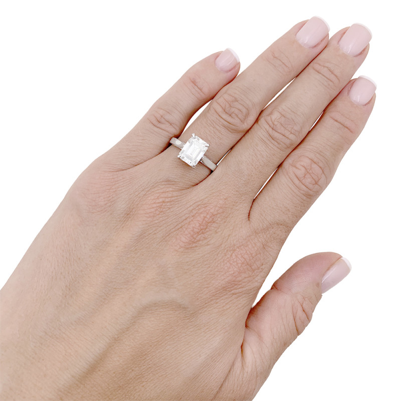 Emerald cut diamond ring.