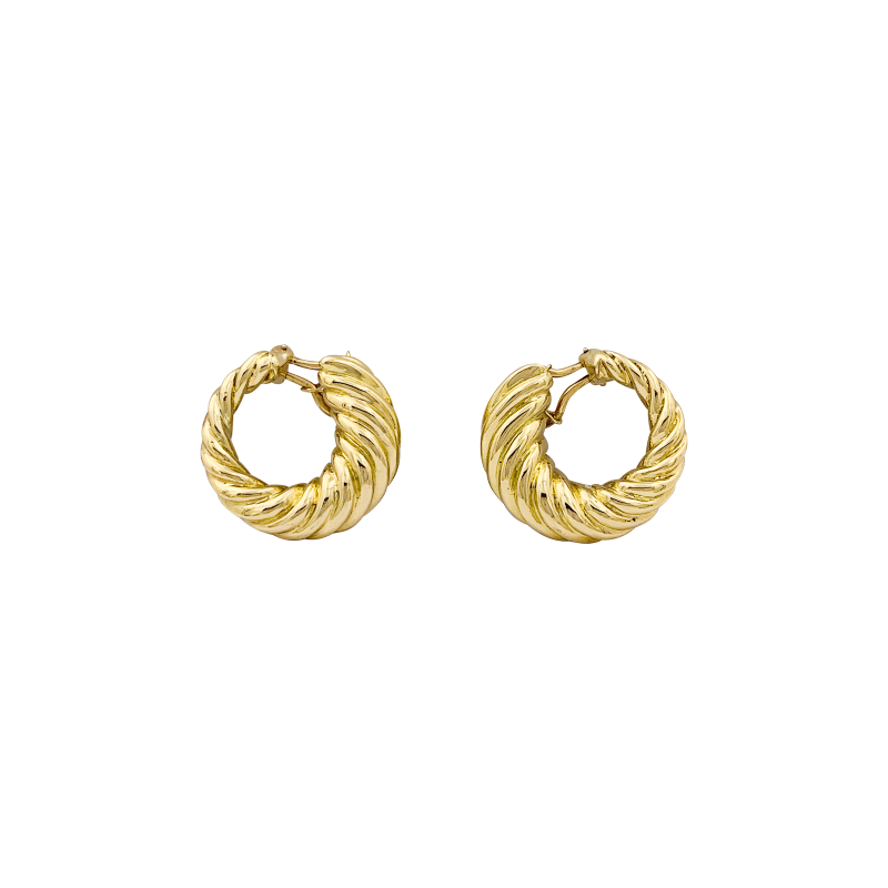 Boucles d'oreilles vintage, or jaune.