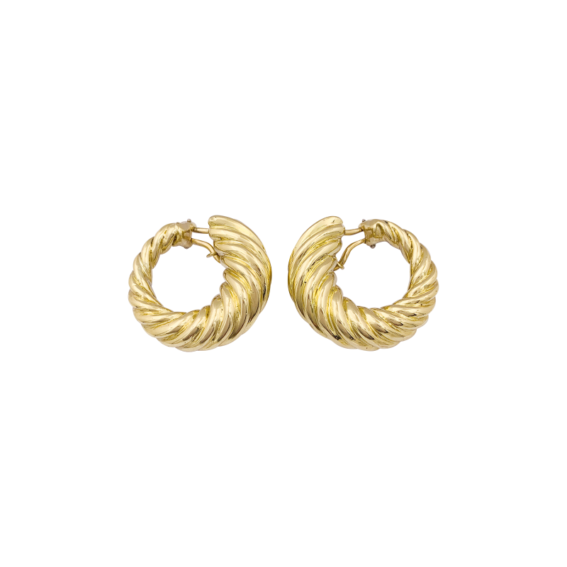 Boucles d'oreilles vintage, or jaune.