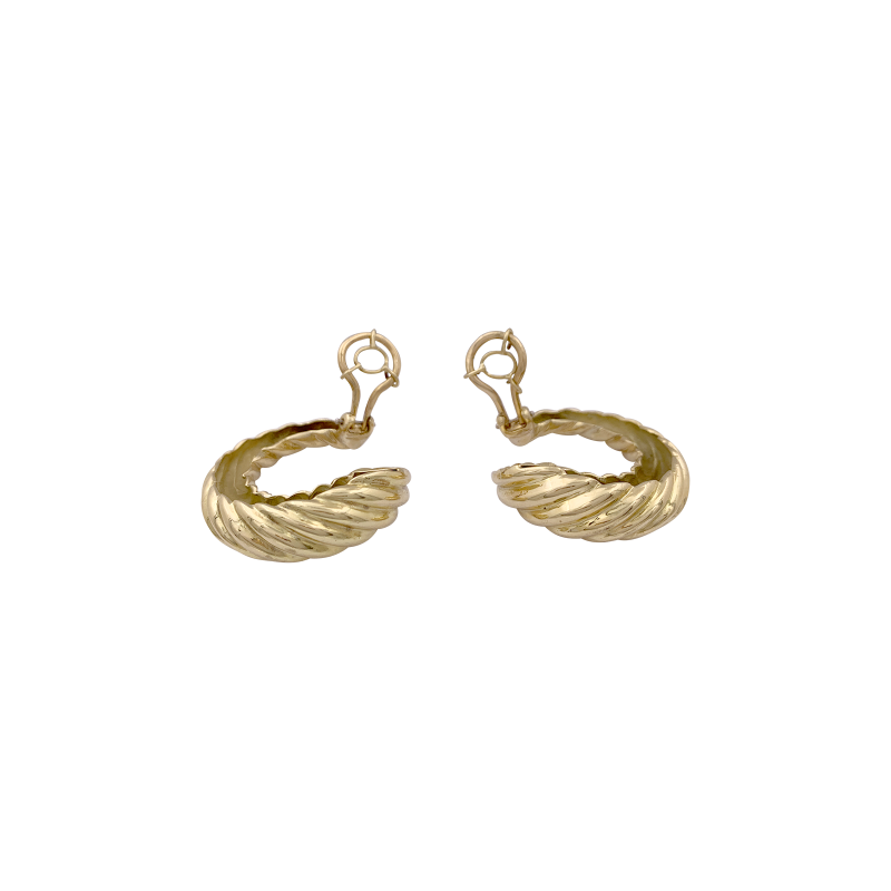 Boucles d'oreilles vintage, or jaune.
