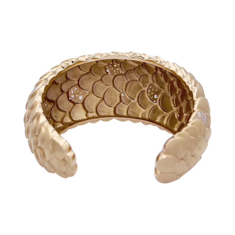 Bracelet Pomellato, "Sirène", or rose, diamants.