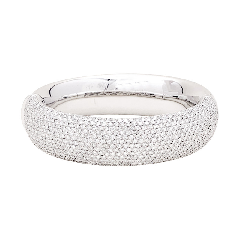 Diamonds, white gold bangle.