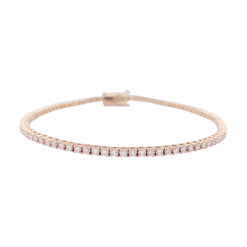 Tennis bracelet gold, diamonds.