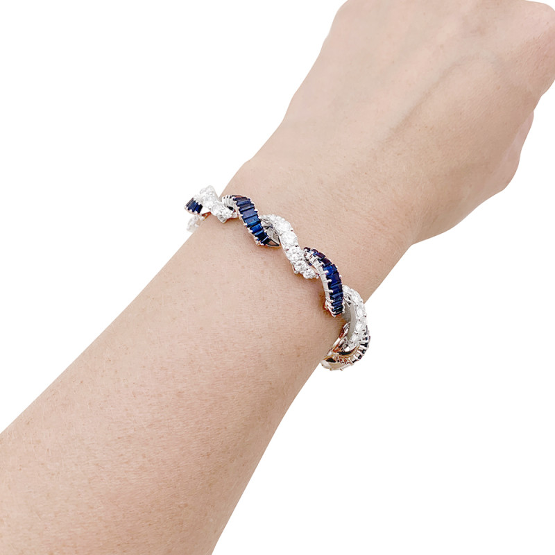 Gold, diamonds, sapphires bracelet.