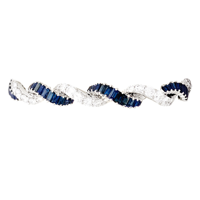 Gold, diamonds, sapphires bracelet.