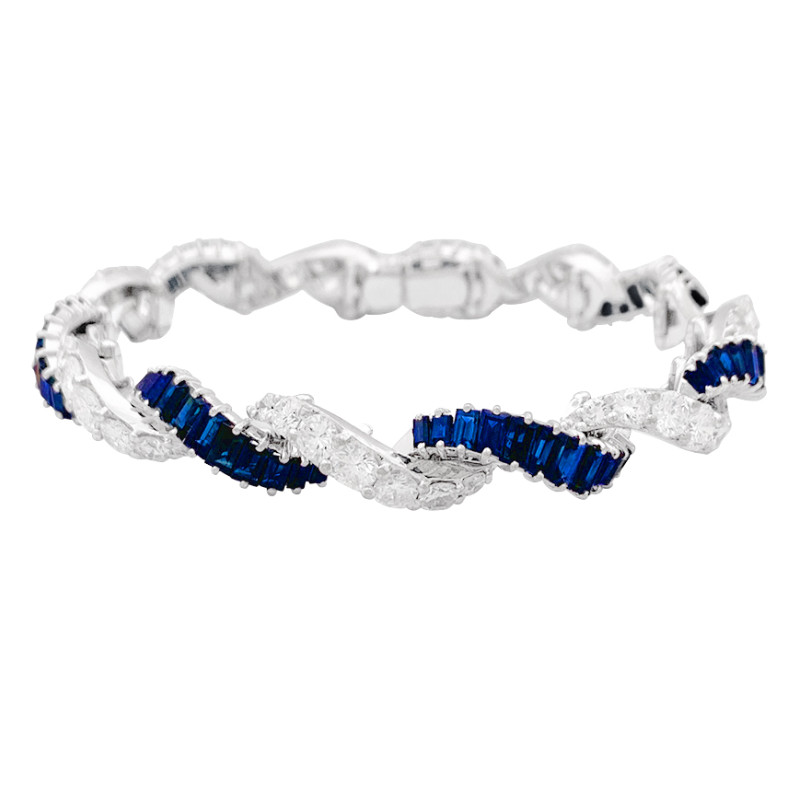 Gold, diamonds, sapphires bracelet.