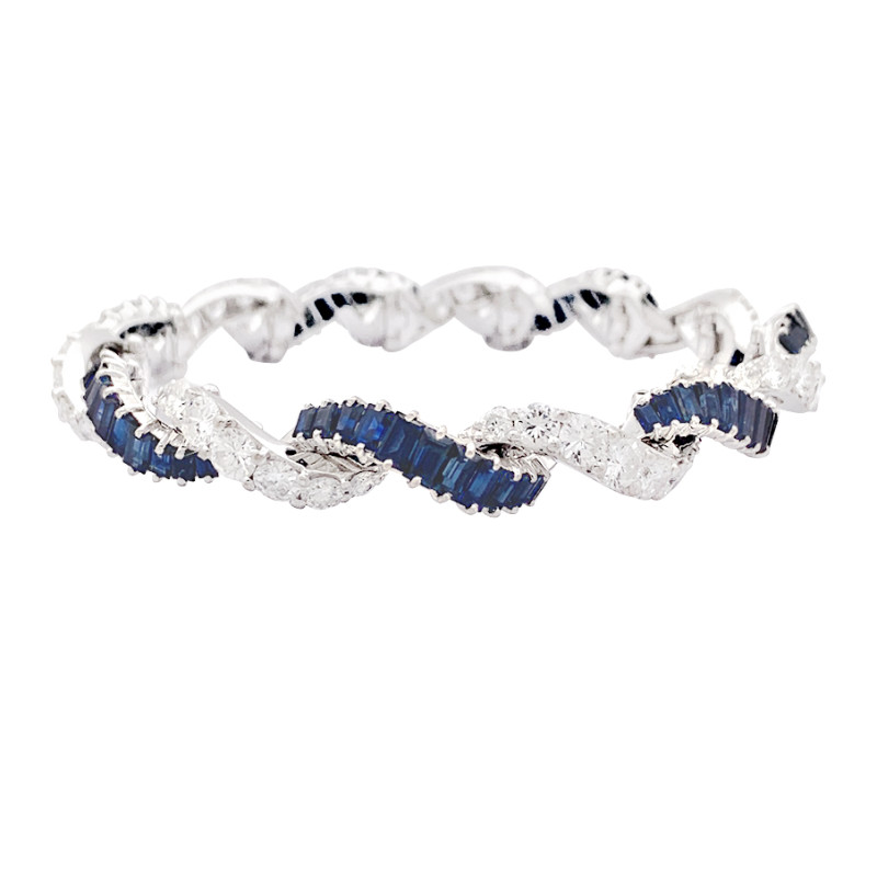 Gold, diamonds, sapphires bracelet.