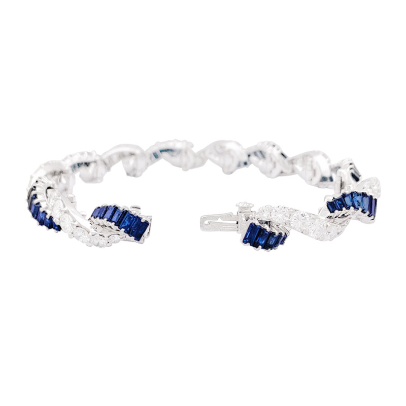 Gold, diamonds, sapphires bracelet.