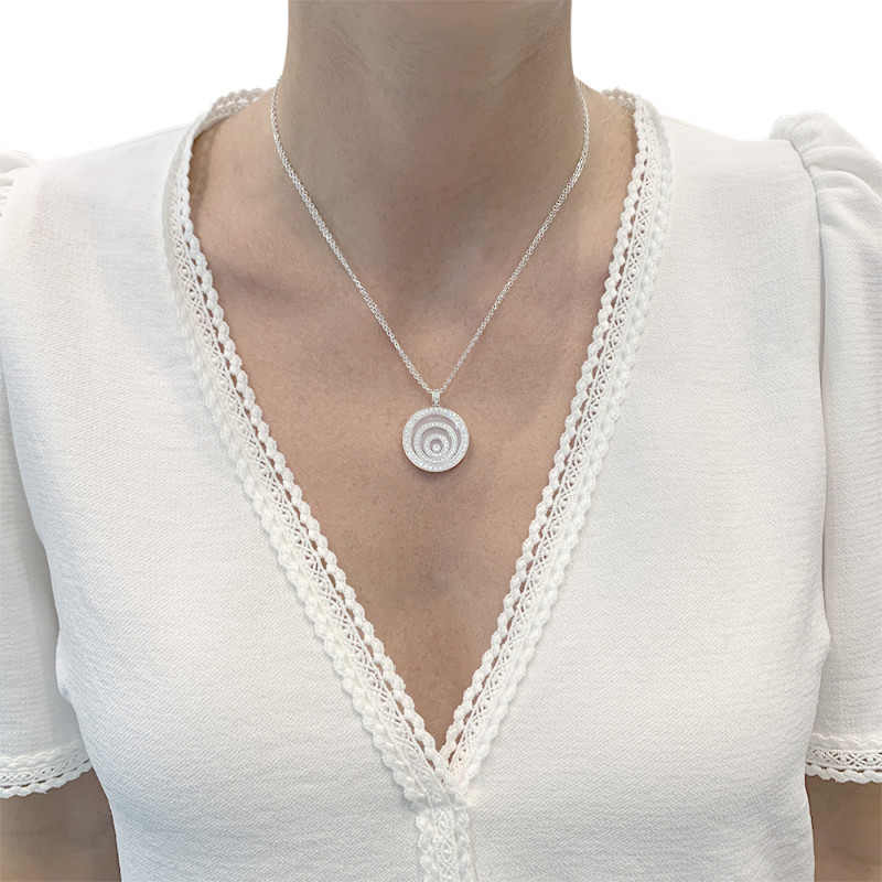 Chopard white gold necklace, "Happy Spirit" collection.