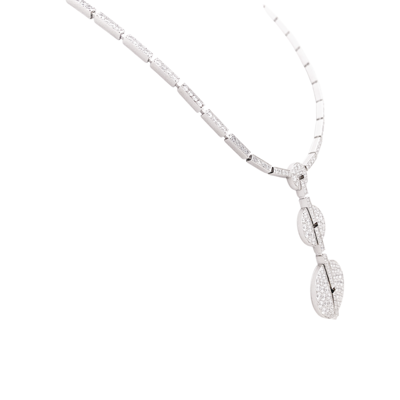 Collier Haute Joaillerie Cartier "Himalia" or blanc, diamants.
