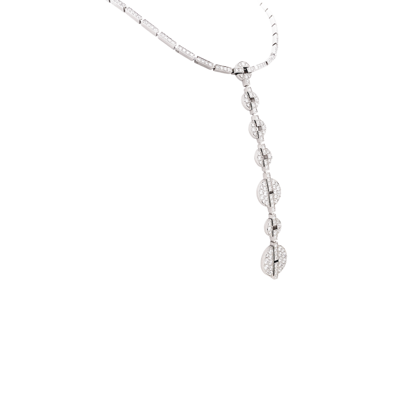Collier Haute Joaillerie Cartier "Himalia" or blanc, diamants.
