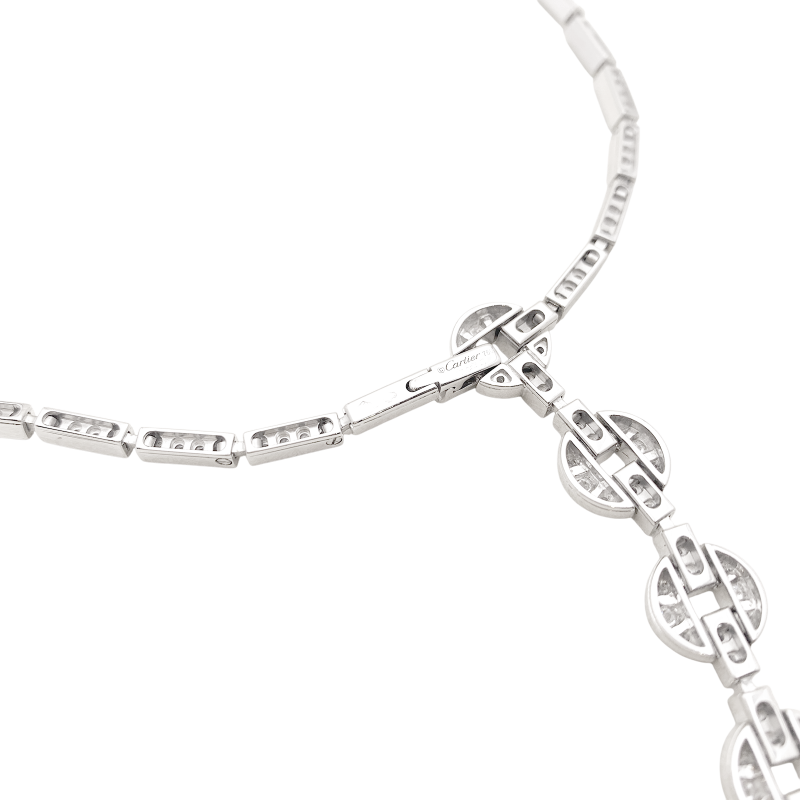 Collier Haute Joaillerie Cartier "Himalia" or blanc, diamants.