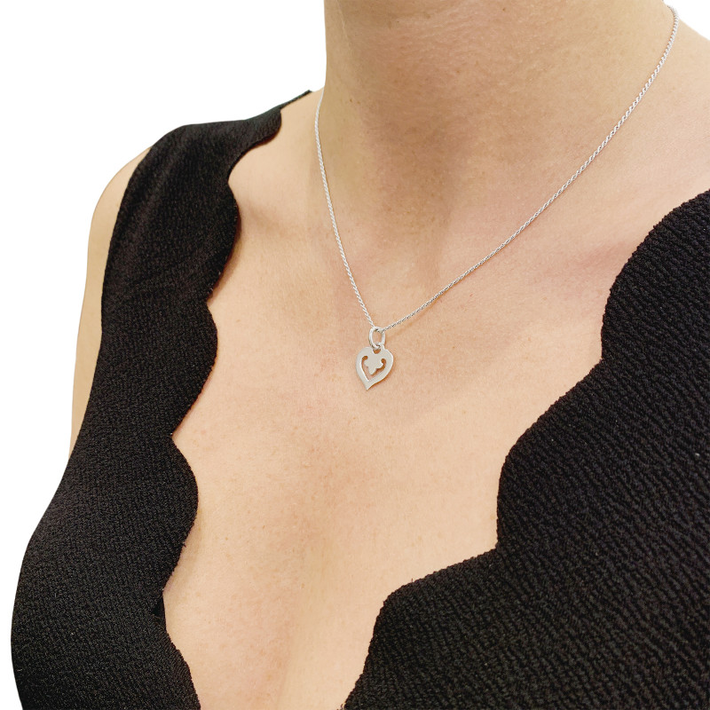 Collier O.J.Perrin,“Coeur Légende”, or blanc.