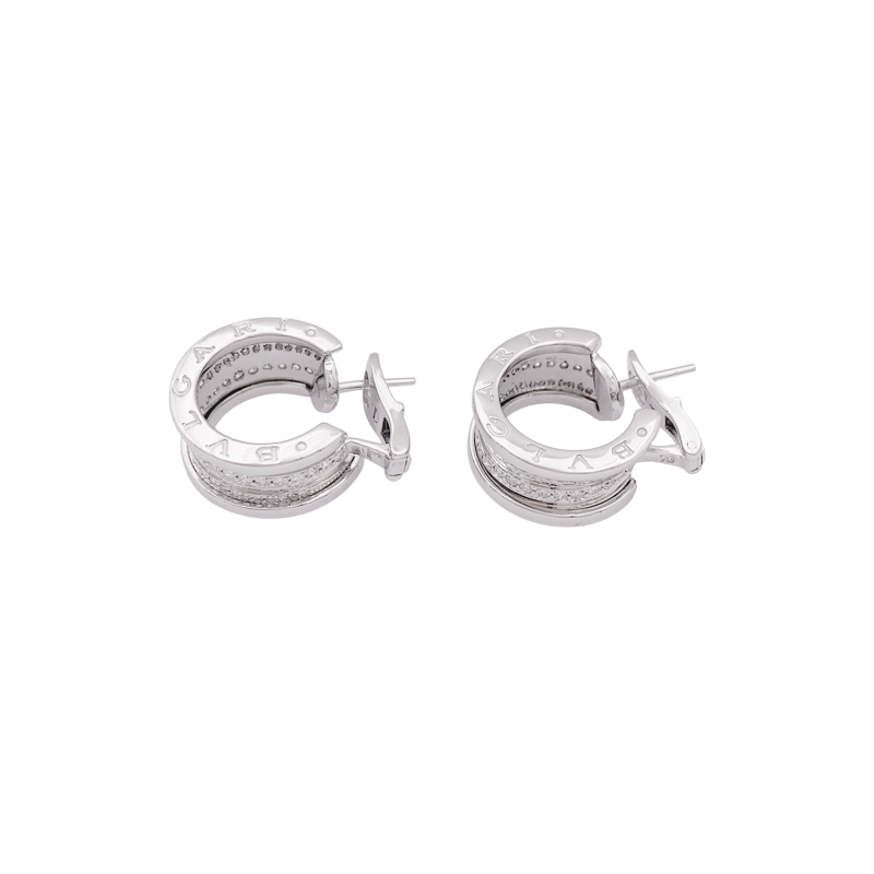 Créoles Bulagri "B.Zero1" or blanc, diamants.