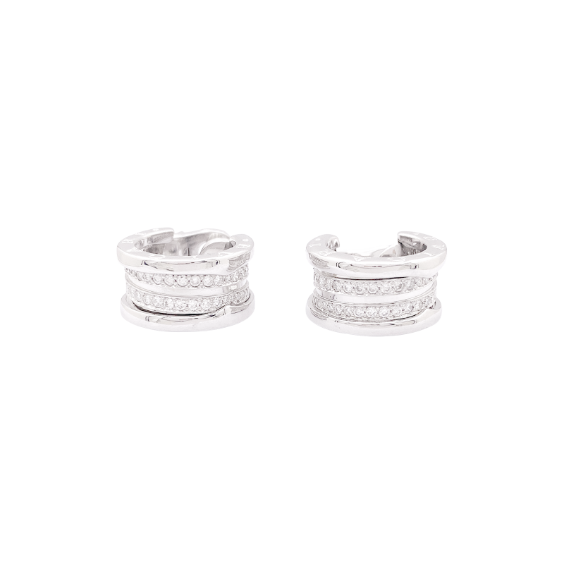 Créoles Bulagri "B.Zero1" or blanc, diamants.