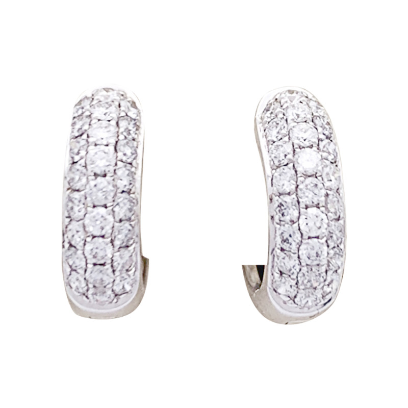 Créoles or blanc et diamants.