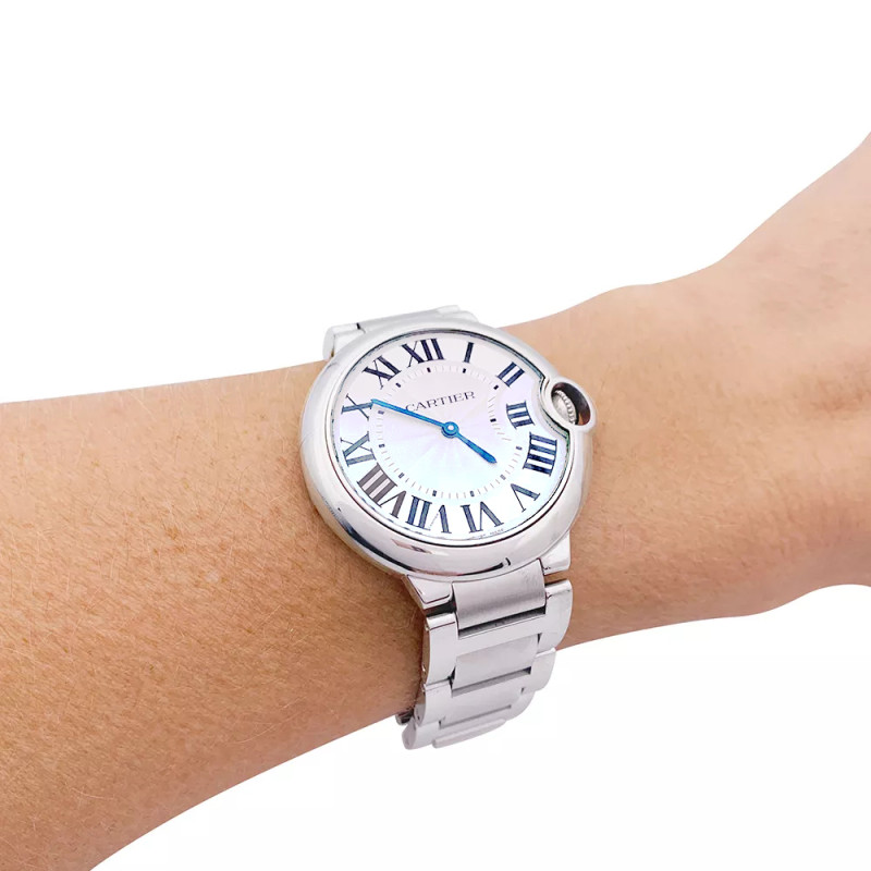 Montre Cartier, "Ballon Bleu", en acier.