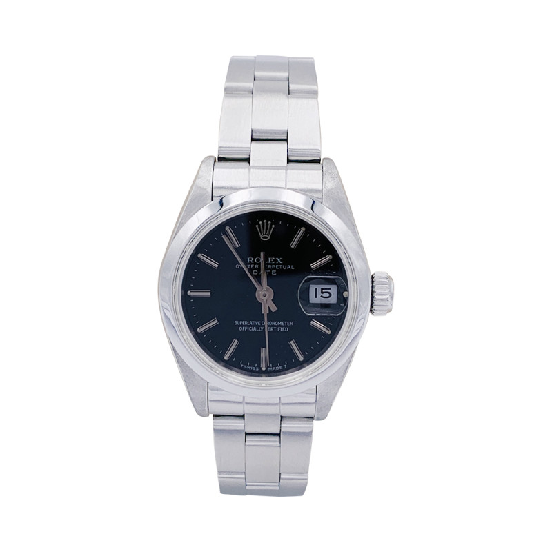 Rolex steel watch, "Oyster Perpetual Date" collection.