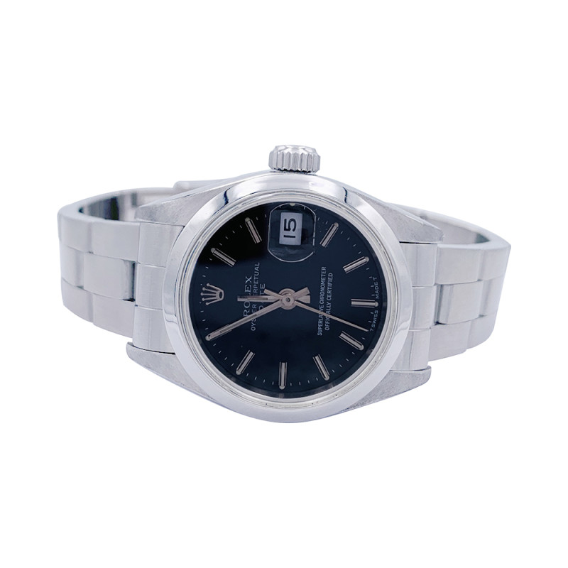 Rolex steel watch, "Oyster Perpetual Date" collection.